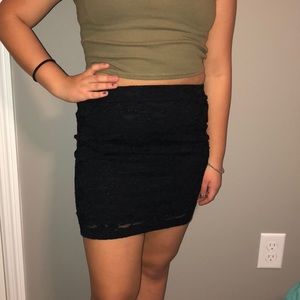 Black lace skirt